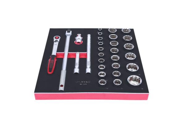 KS TOOLS 782.1029 Werkzeugmodul Höhe: 35 mm, Breite: 375 mm, Chrom-Vanadium-Stahl, Antrieb: 1/2 Zoll