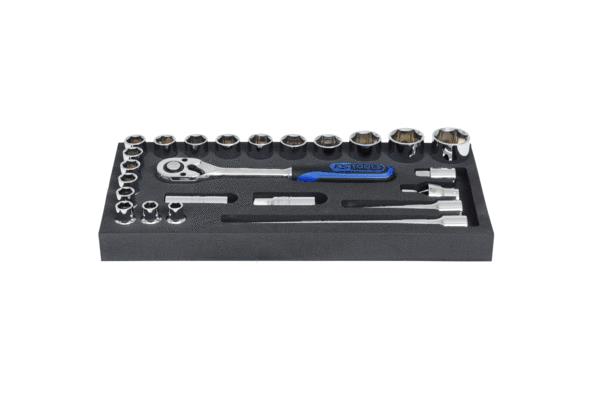 KS TOOLS Acier chrome-vanadium, Entraînement: 1/2pouce, avec fonction de crantage Kit de clés à douille 818.1303 acheter en ligne