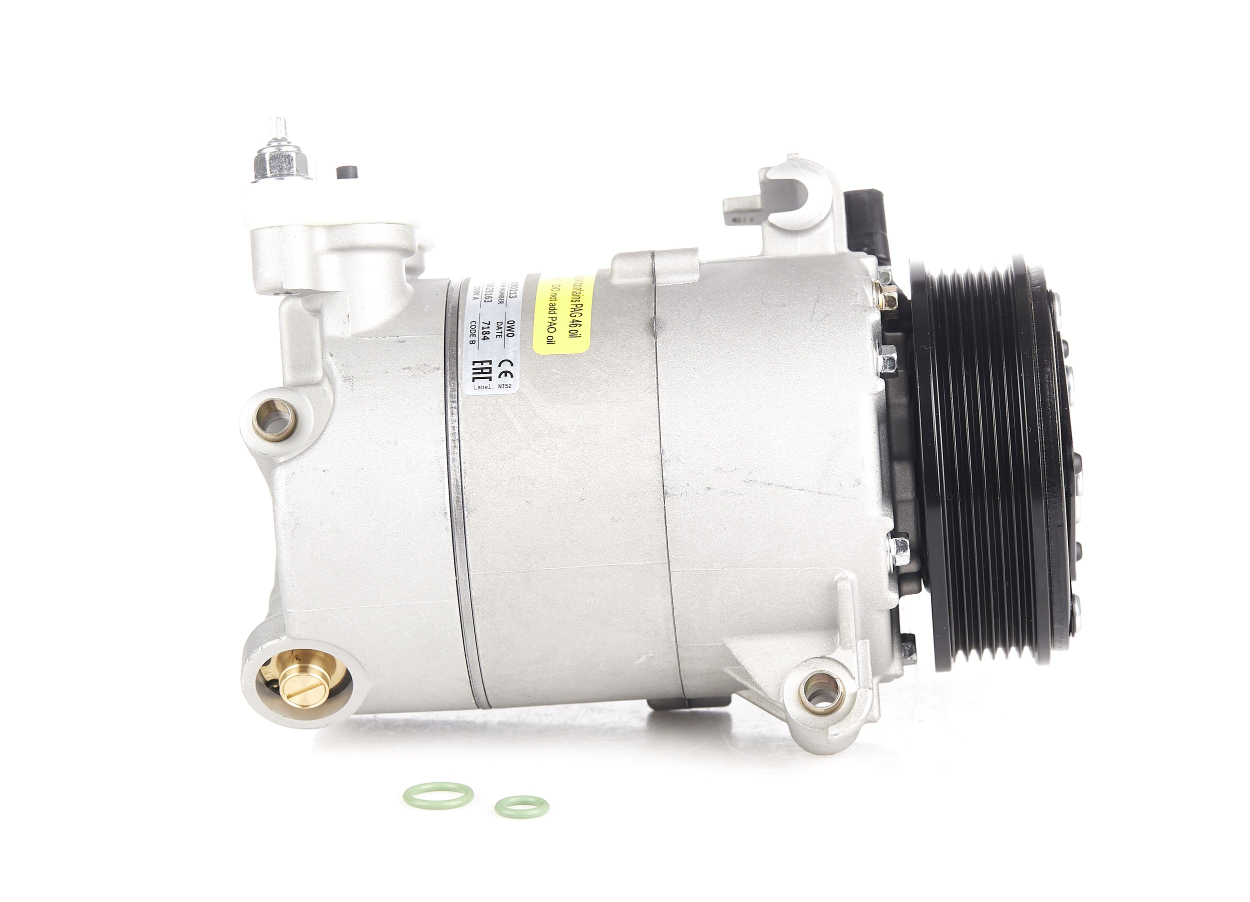 NISSENS 890213 Klimakompressor VS16, 12V, PAG 46, R134a, mit PAG-Kompressoröl, mit Magnetkupplung, ohne Diode
