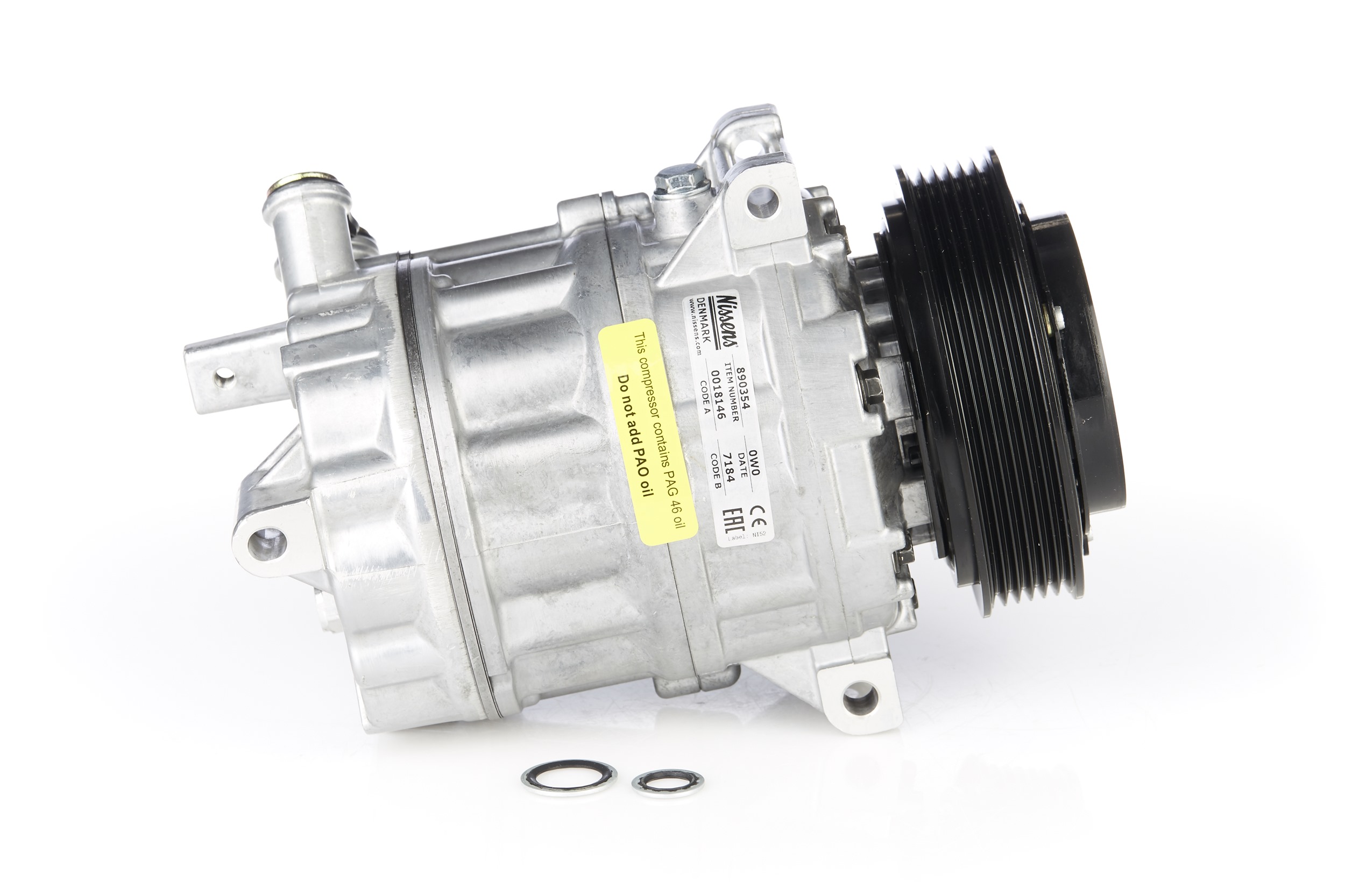NISSENS 890354 Compresor, aire acondicionado PXV16, 12V, PAG 46, R134a, con aceite de compresor PAG, con acoplamiento magnético, con diodo