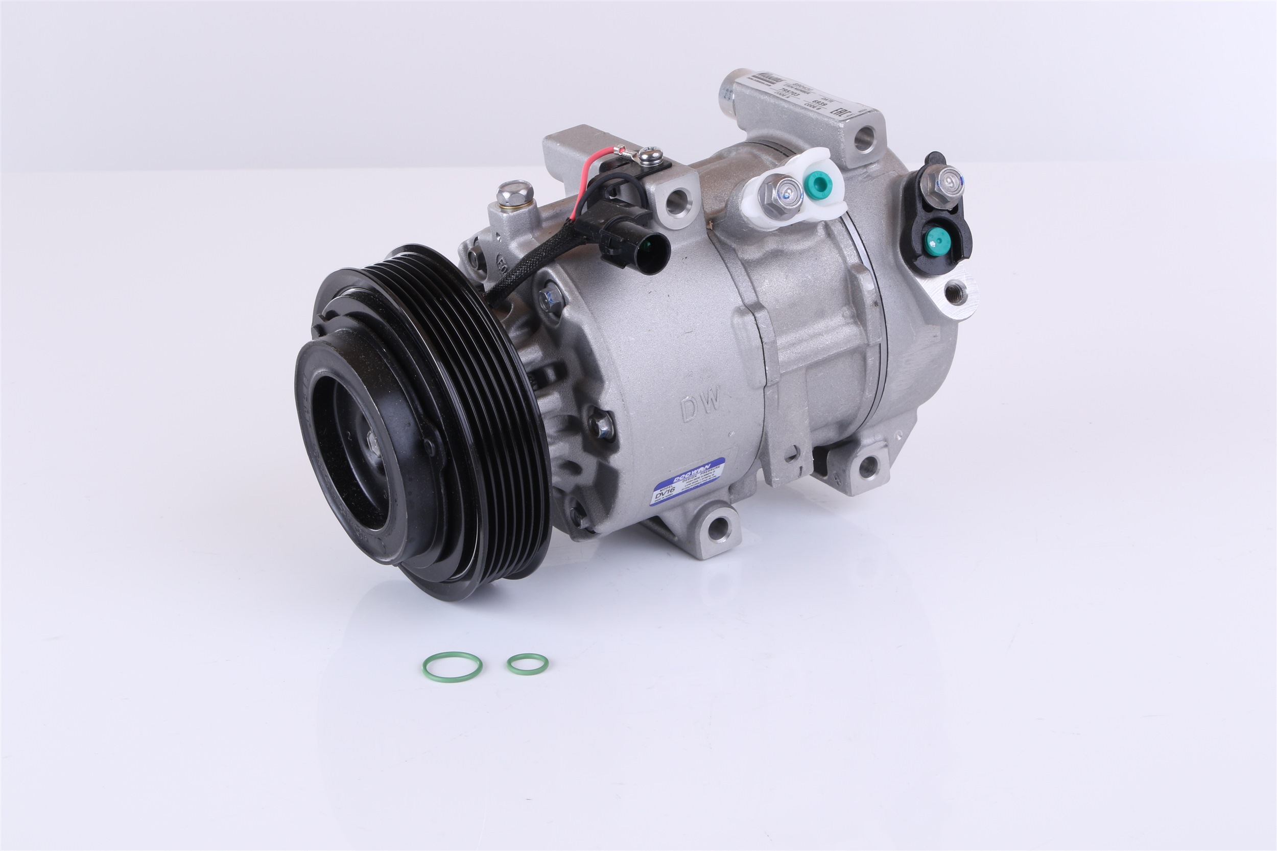 NISSENS 890430 Klimakompressor 6SBU16, 12V, PAG 46, R134a, mit PAG-Kompressoröl, mit Magnetkupplung, ohne Diode
