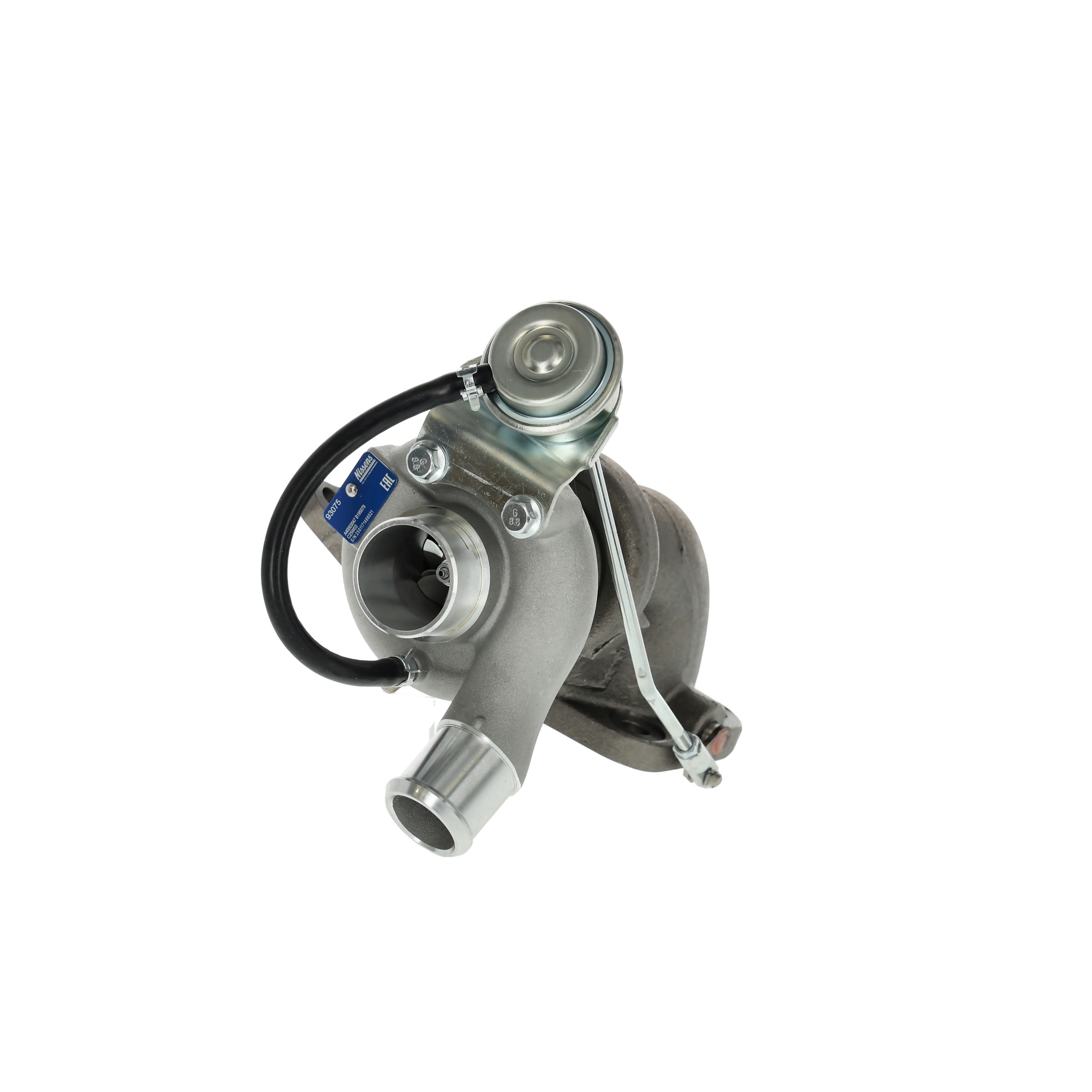 Kupi 93075 NISSENS Izpusni turbinski polnilnik, hlajeno z oljem, pnevmatski, z električnim potisnim ventilom za krožeči zrak, s tesnilom, Aluminij Turbopolnilnik 93075 poceni