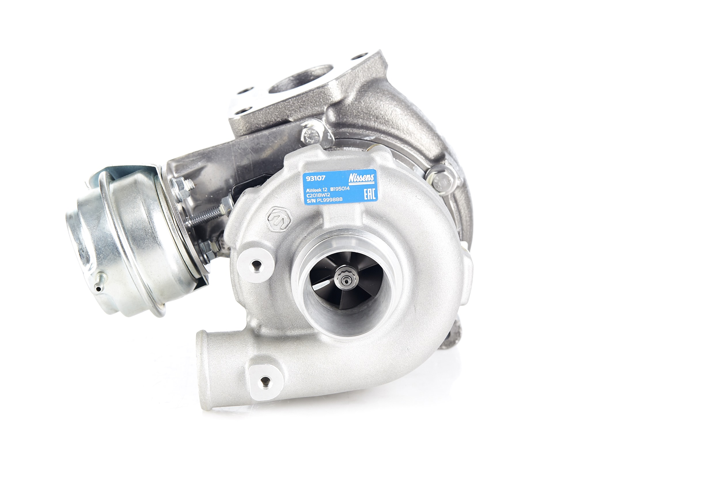NISSENS 93107 Turbocharger Exhaust Turbocharger, Oil-cooled, pneumatic, with gaskets/seals, without exhaust manifold, Aluminium