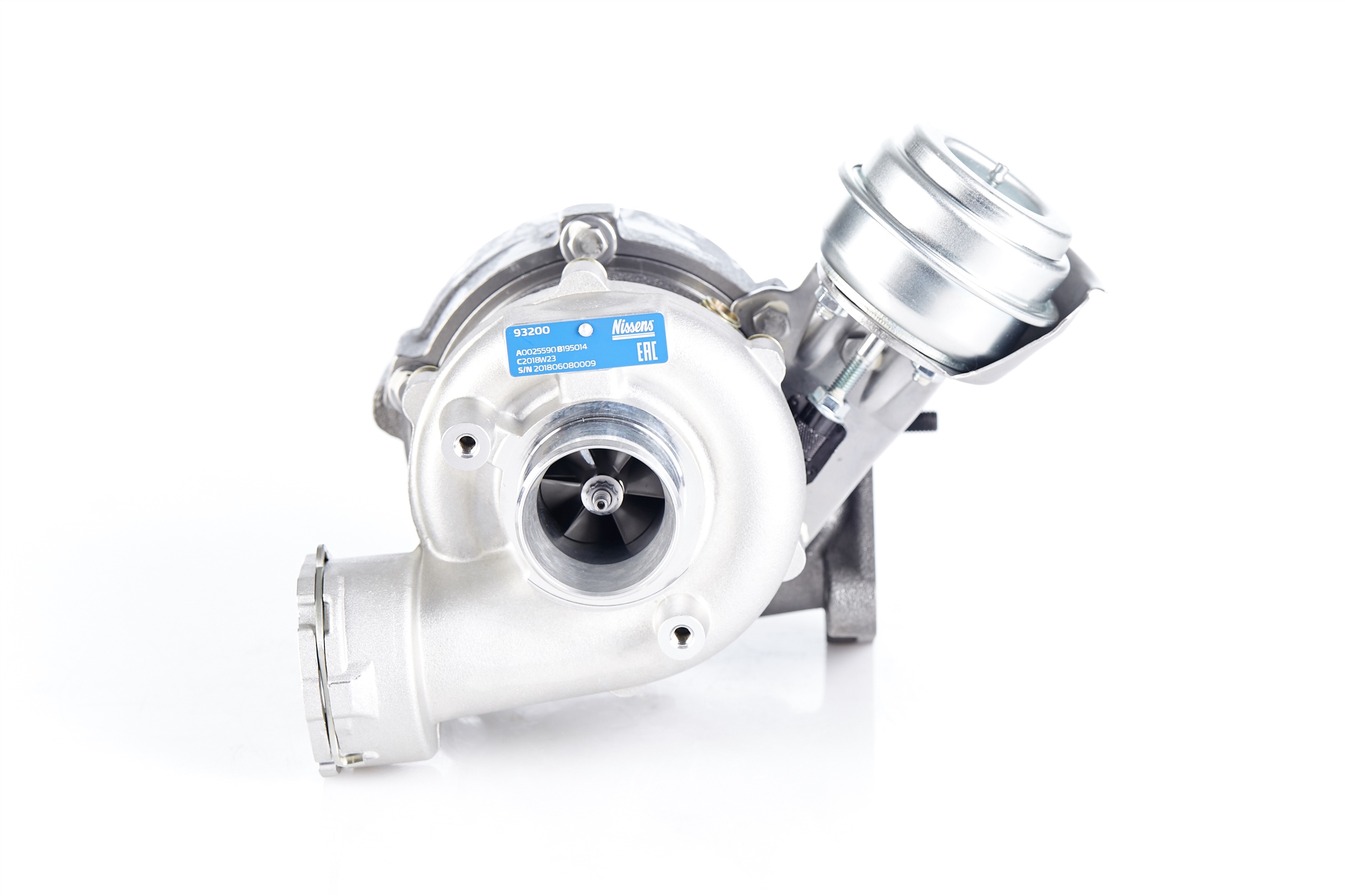 NISSENS 93200 Turbocompresor Turbocompresor de gases de escape, refrigerado con aceite, neumático, con juntas, sin colector de admisión, Aluminio