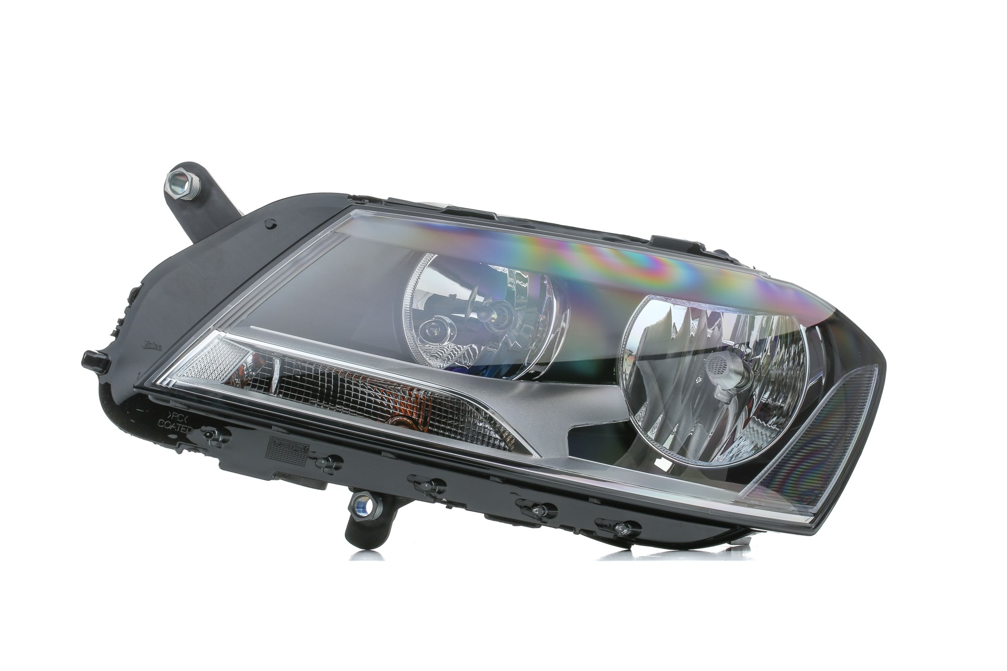 VALEO 044501 Headlight Left, H7, W5W, PY21W, Halogen, transparent, with low beam, for right-hand traffic, ORIGINAL PART, with motor for headlamp levelling