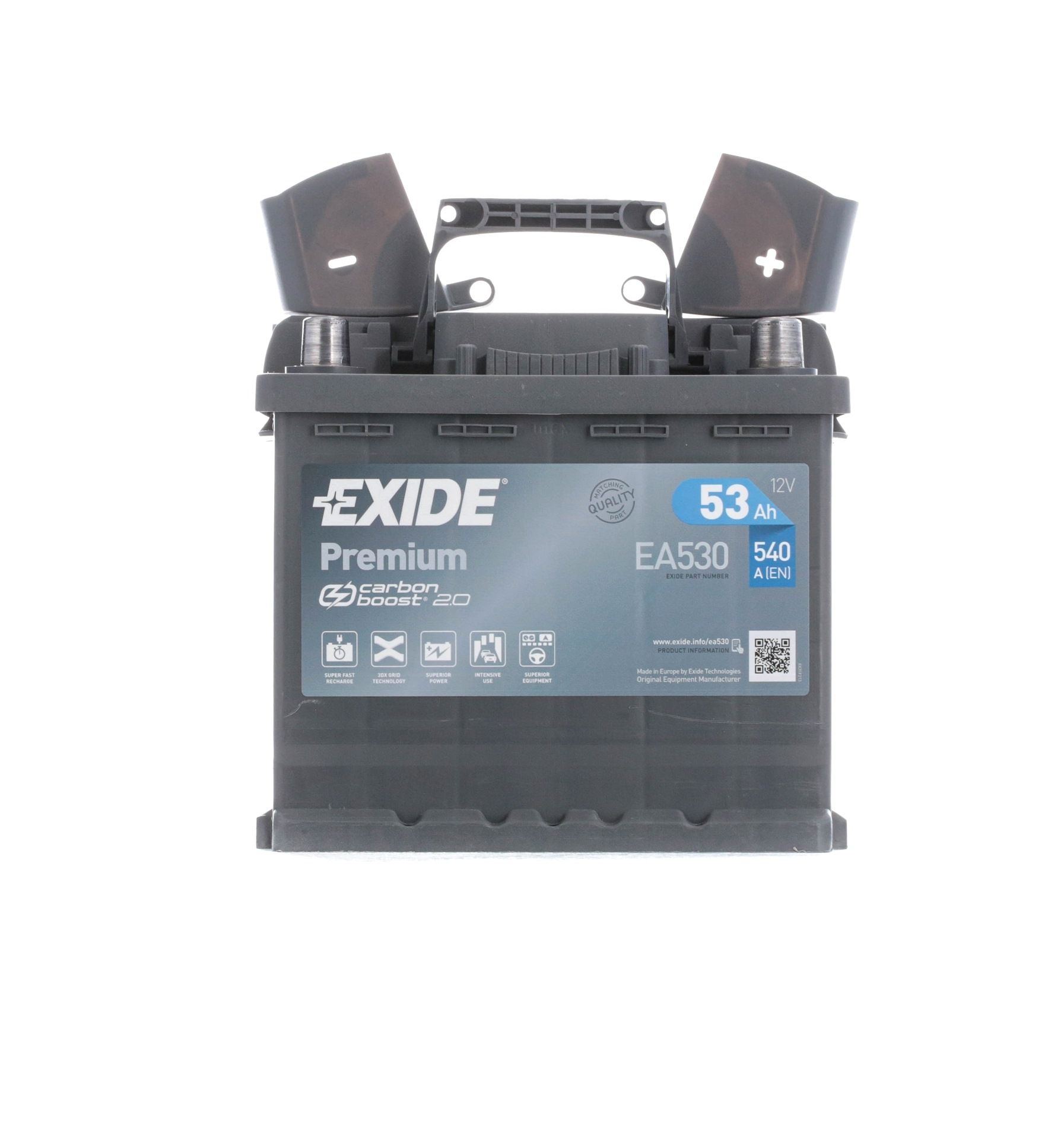 EXIDE PREMIUM EA530 Batterie 12V 53Ah 540A B13 Bleiakkumulator