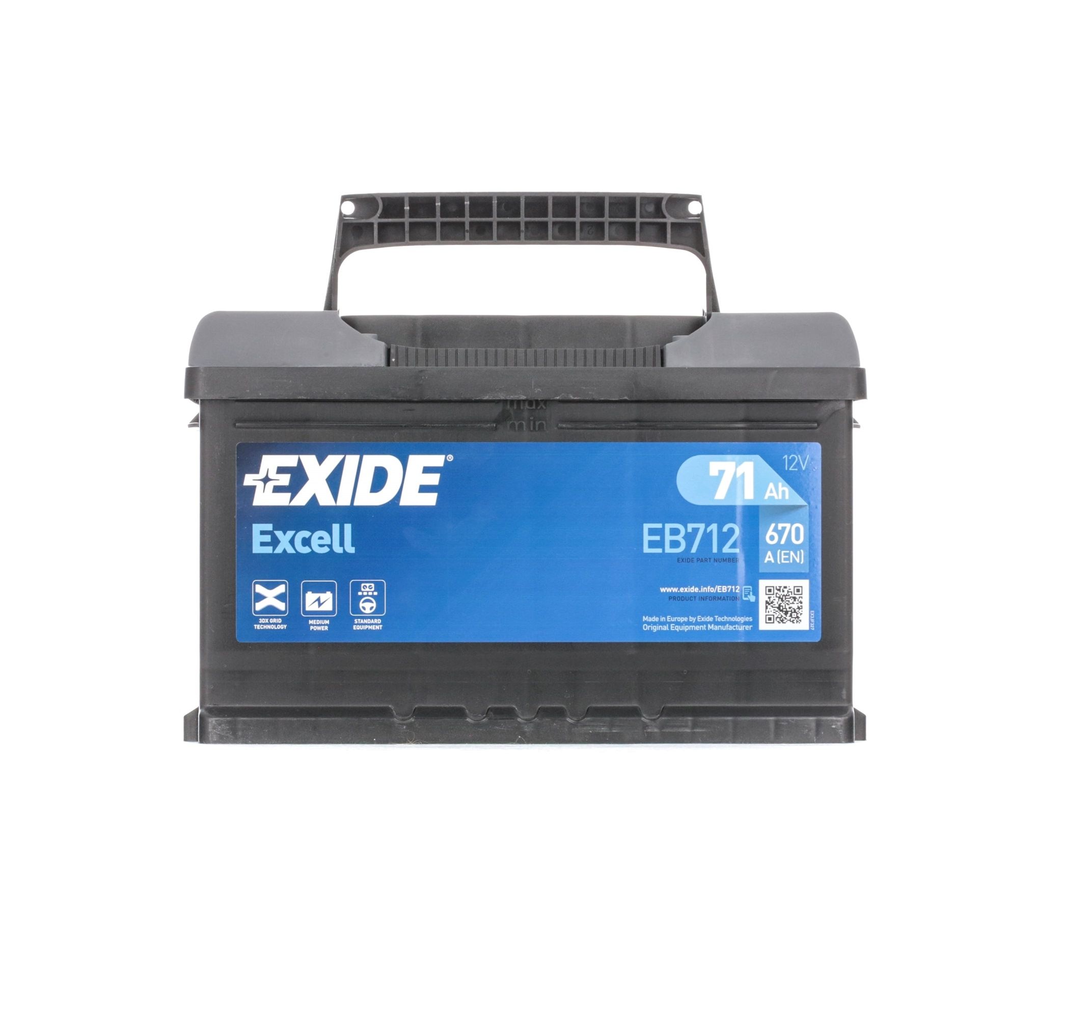 EXIDE Starterbatterie EB712