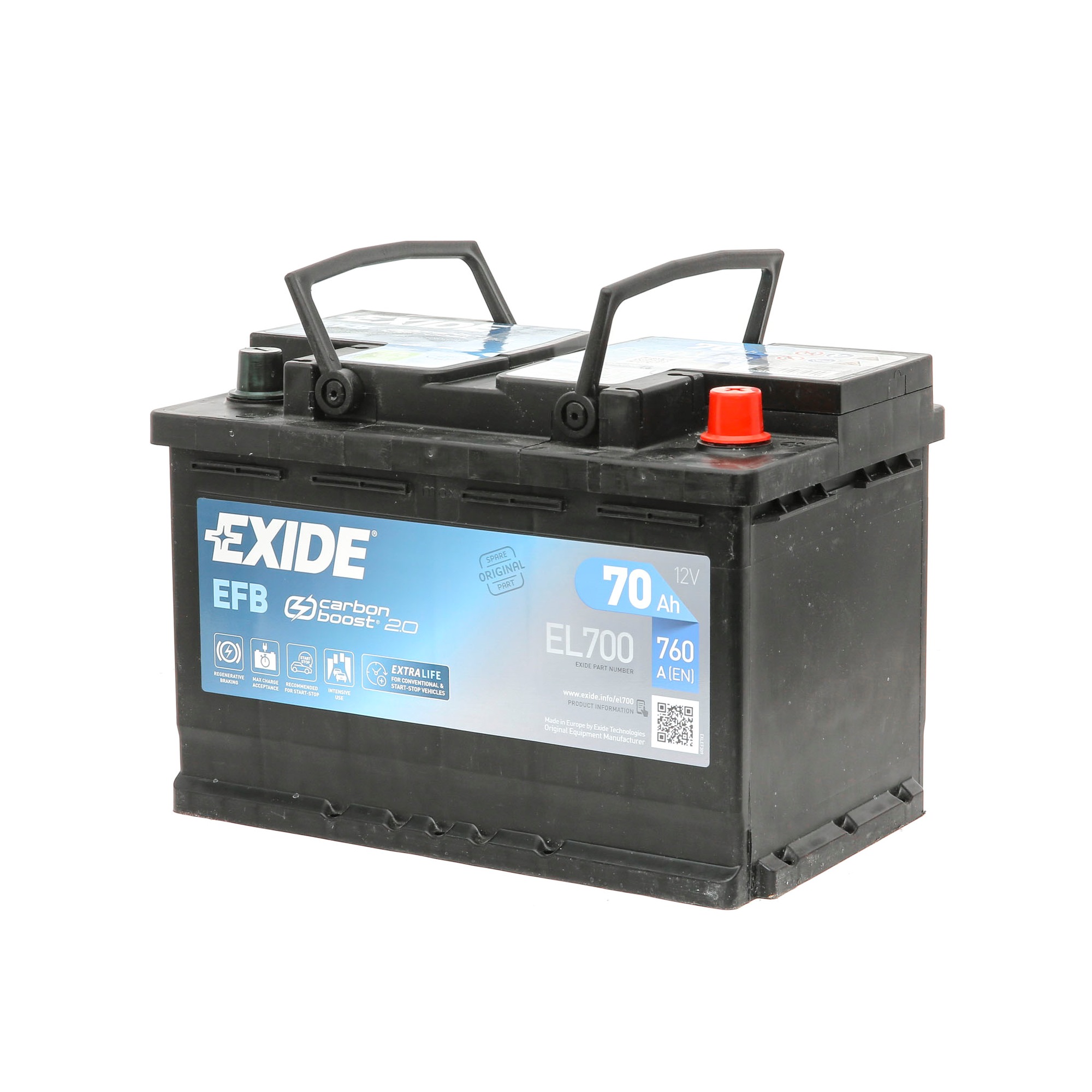 EFB60SS EXIDE EL700 SKODA Akkumulator 12V 70Ah 760A B13 EFB-Batterie