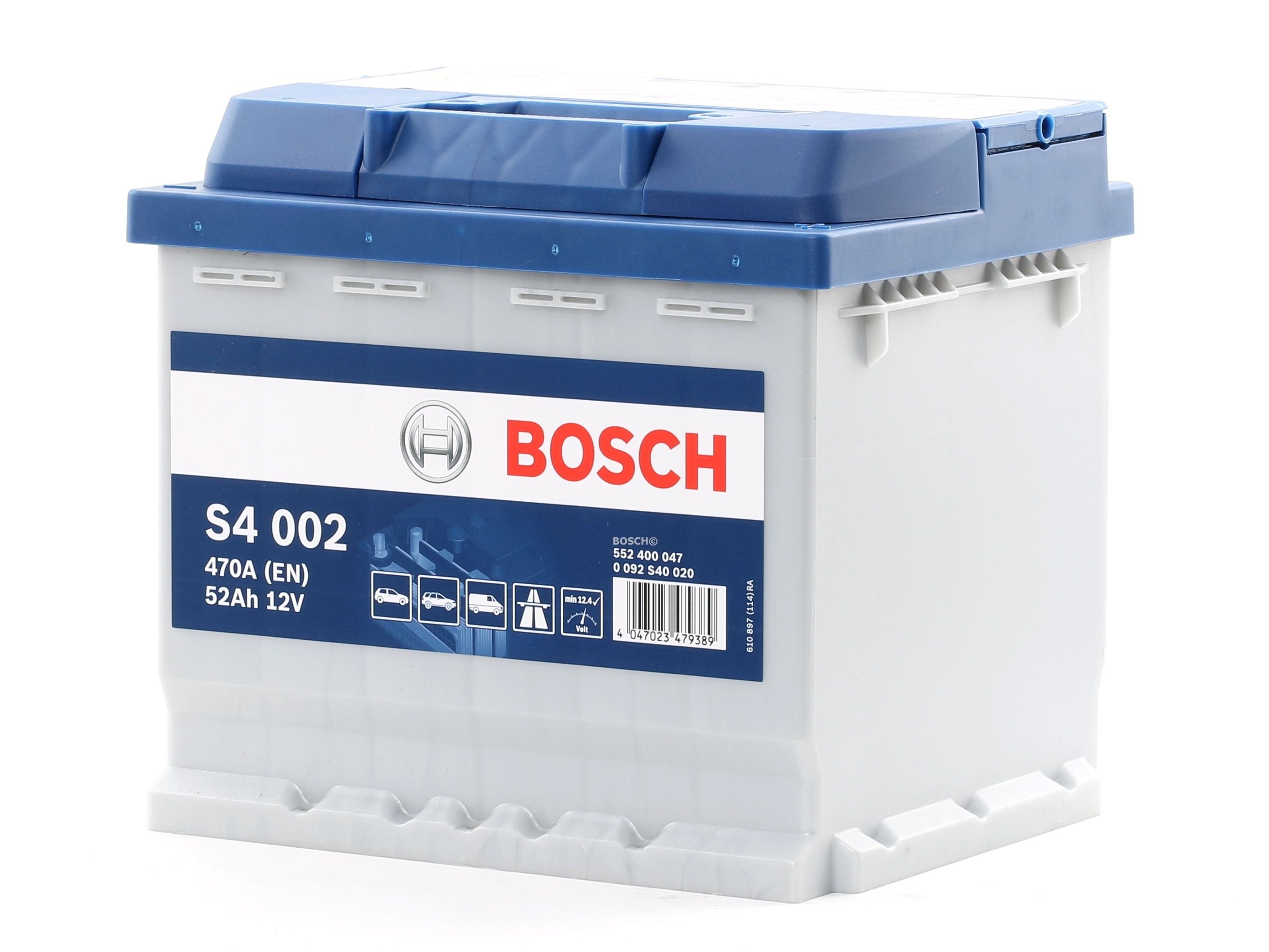 Buy Car battery BOSCH 0 092 S40 020 Cold-test Current, EN: 470A, Voltage: 12V