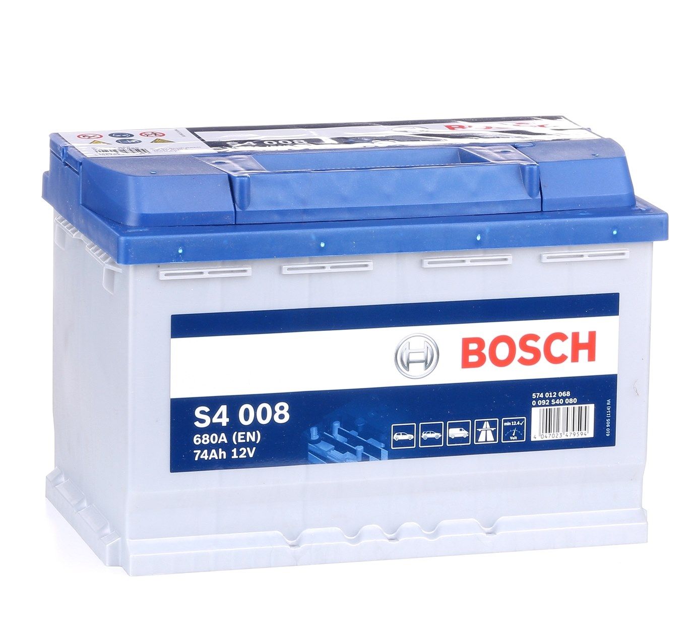 BOSCH S4 Accumulatore S4 008 12V 74Ah 680A B13 Accumulatore piombo-acido
