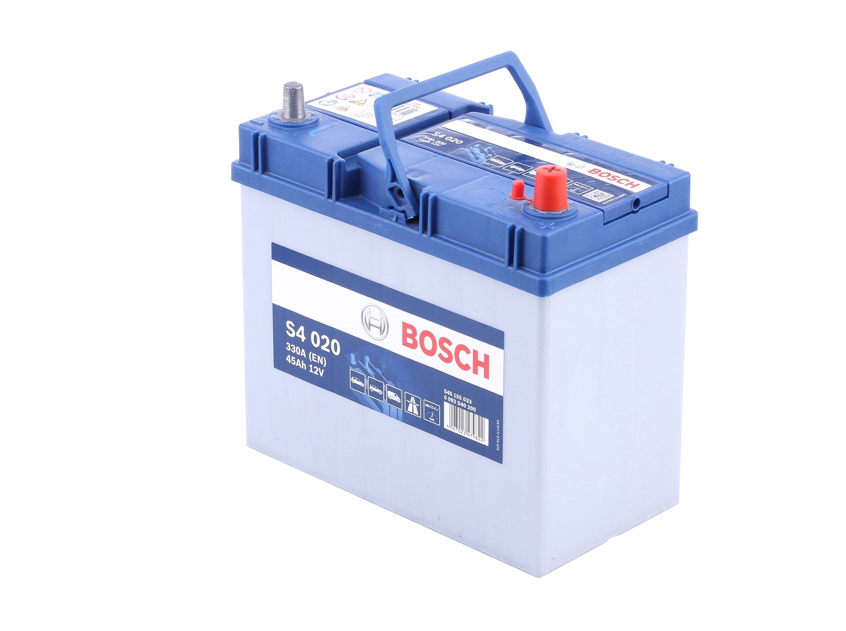 0 092 S40 200 BOSCH S4 Starterbatteri 12V 45Ah 330A B00 Bly-syre batteri ▷ AUTODOC og anmeldelser