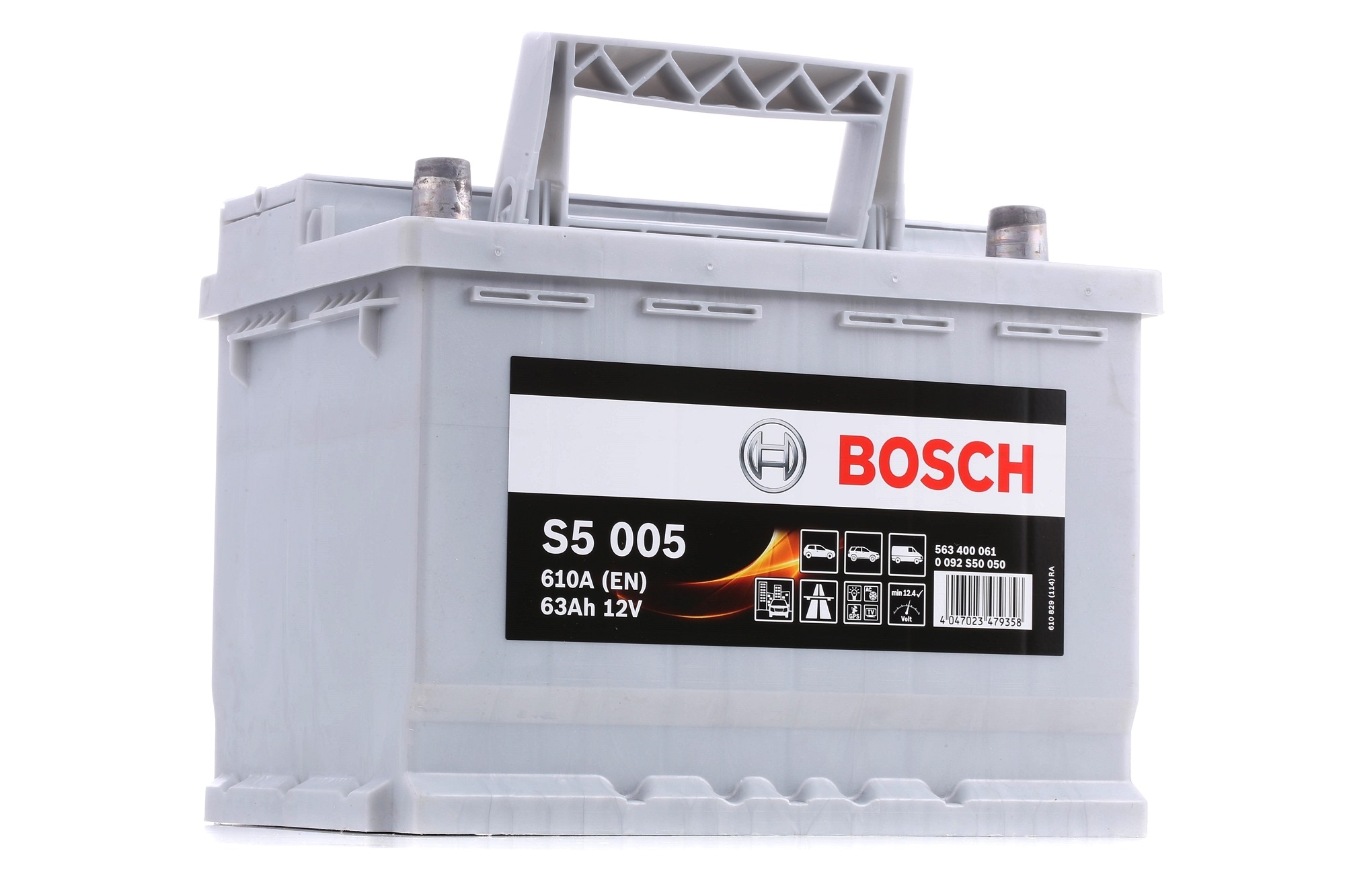 S5005 BOSCH S5 0 092 S50 050 Batterie de démarrage 12V 63Ah 610A B13 Batterie au plomb