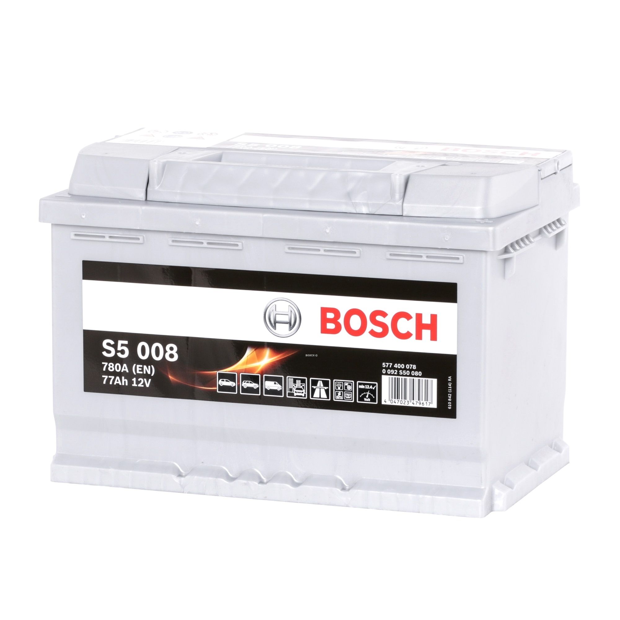 BOSCH S5 Starterbatterie S5 008 12V 77Ah 780A B13 Bleiakkumulator