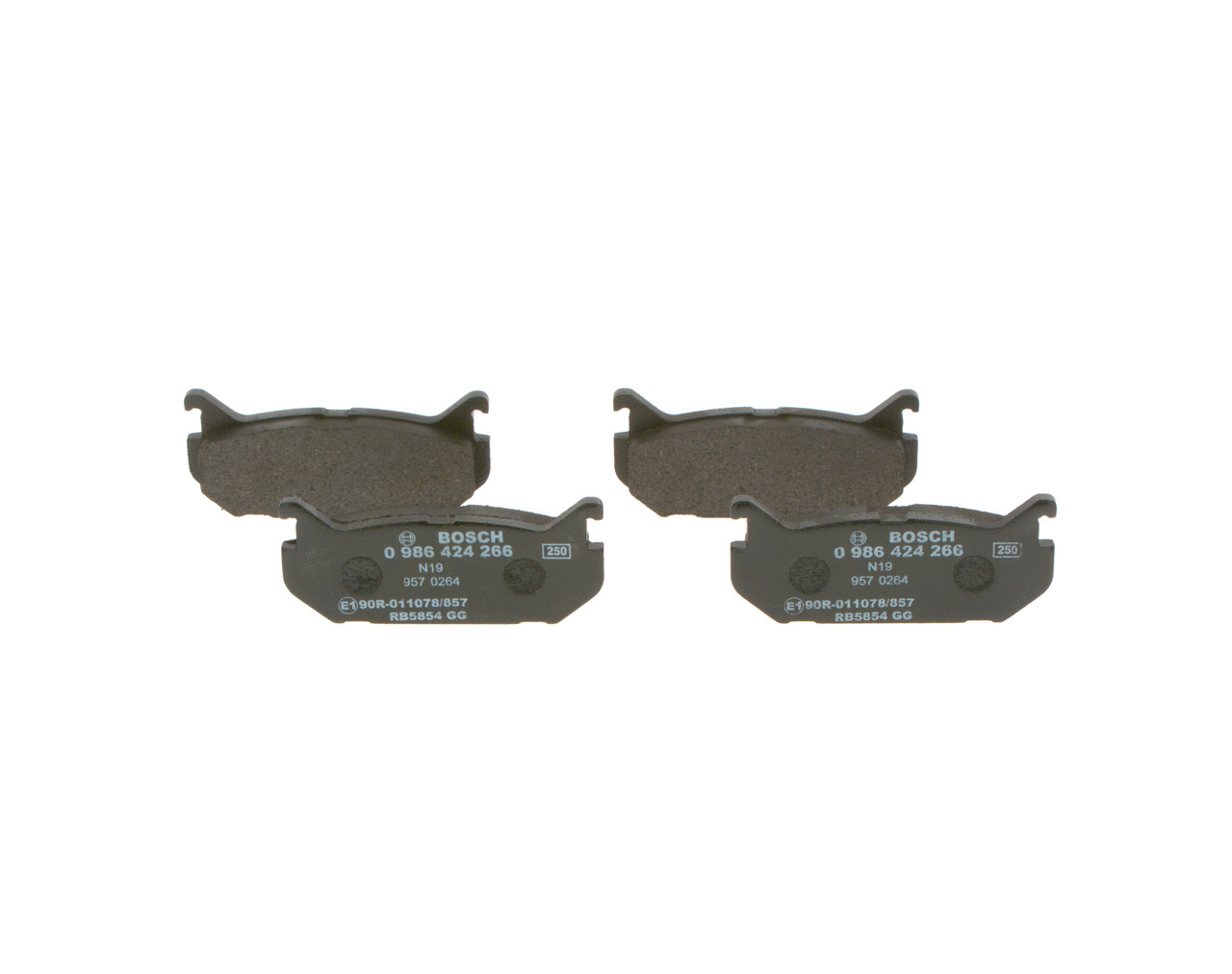 0 986 424 266 BOSCH Brake pad set FORD USA Low-Metallic