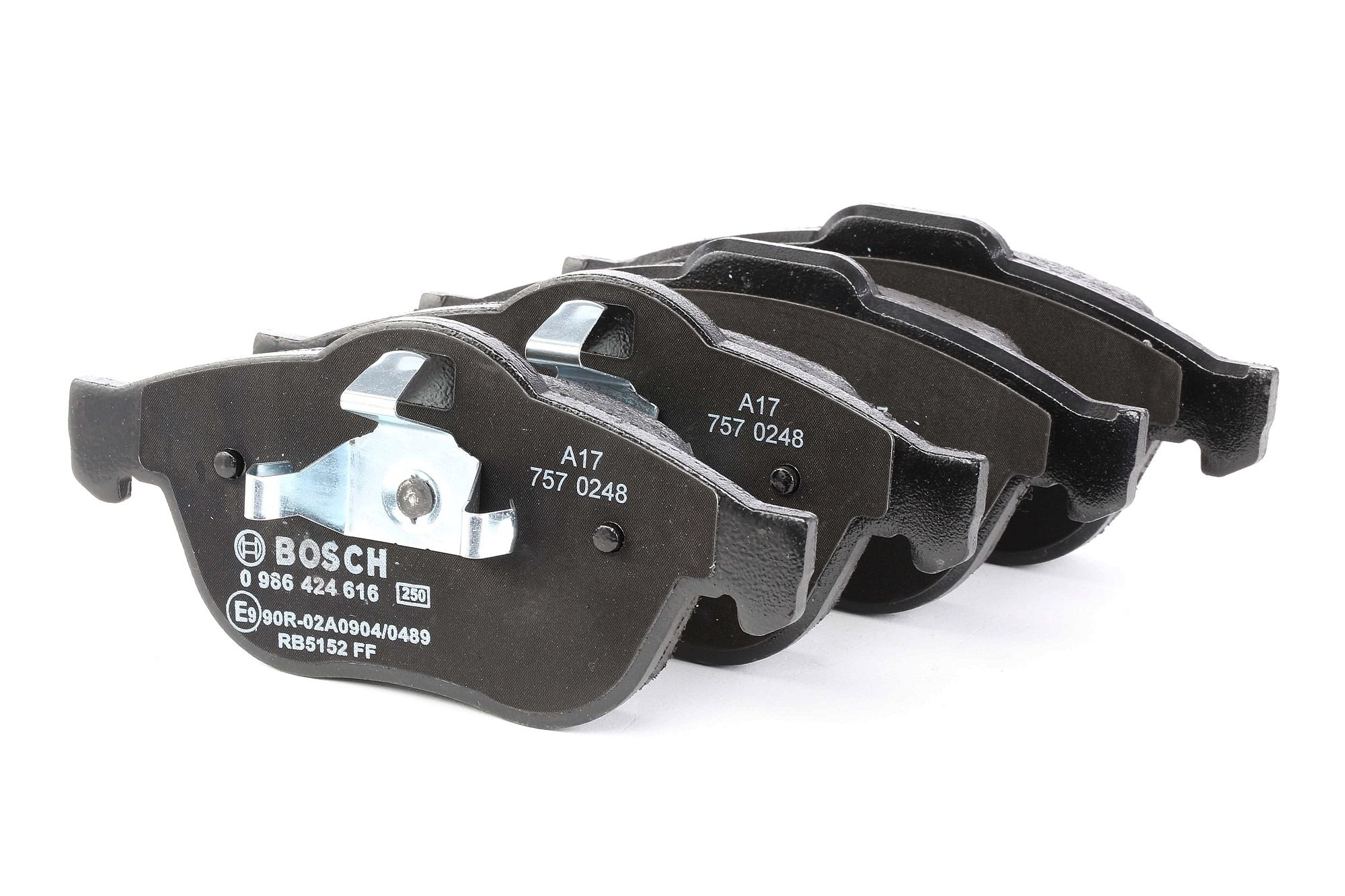BP345 BOSCH Low-Metallic, with piston clip, with anti-squeak plate Height: 72mm, Width: 155,1mm, Thickness: 18mm Brake pads 0 986 424 616 buy