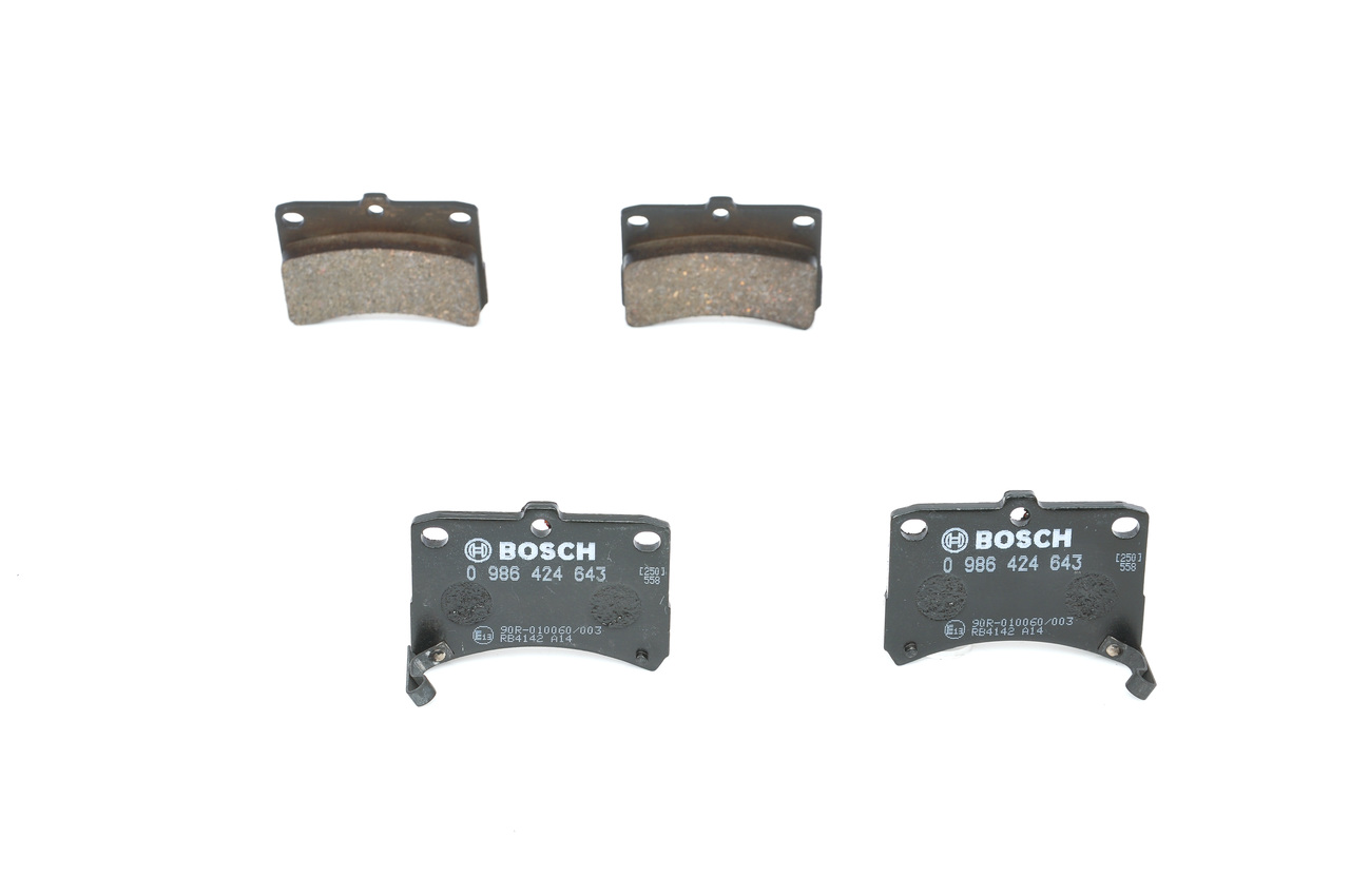 BP360 BOSCH Low-Metallic, with integrated wear sensor, with acoustic wear warning, with mounting manual Height: 58,2mm, Width: 78,8mm, Thickness: 14,5mm Brake pads 0 986 424 643 buy