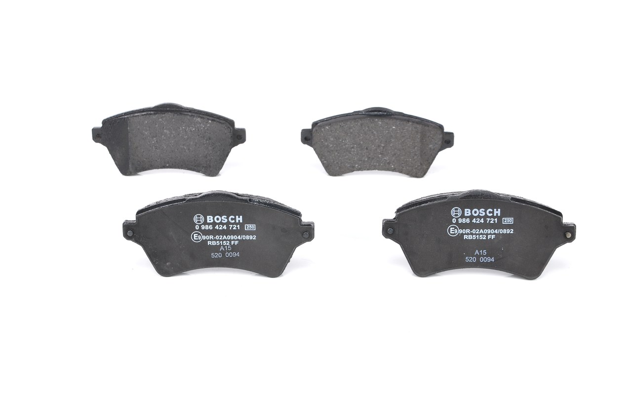 0 986 424 721 BOSCH Brake pad set LAND ROVER Low-Metallic, with anti-squeak plate