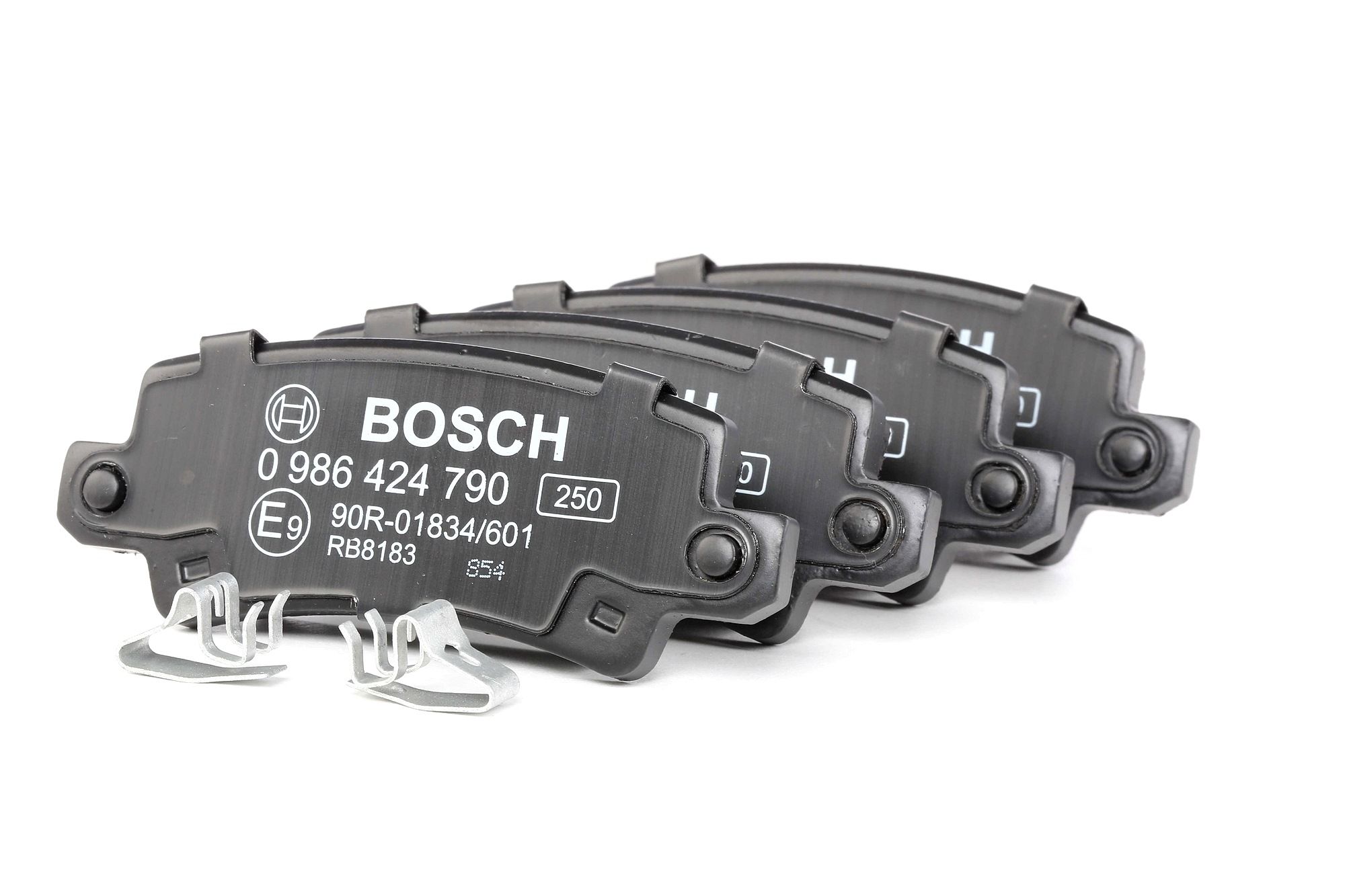 0 986 424 790 BOSCH Brake pad set TOYOTA Low-Metallic, with acoustic wear warning, with anti-squeak plate
