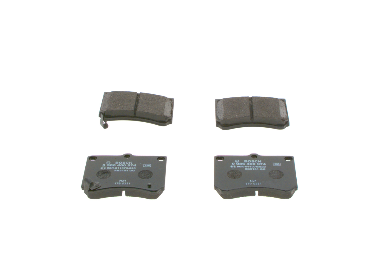 BOSCH 0 986 460 974 Brake pad set Low-Metallic, with acoustic wear warning