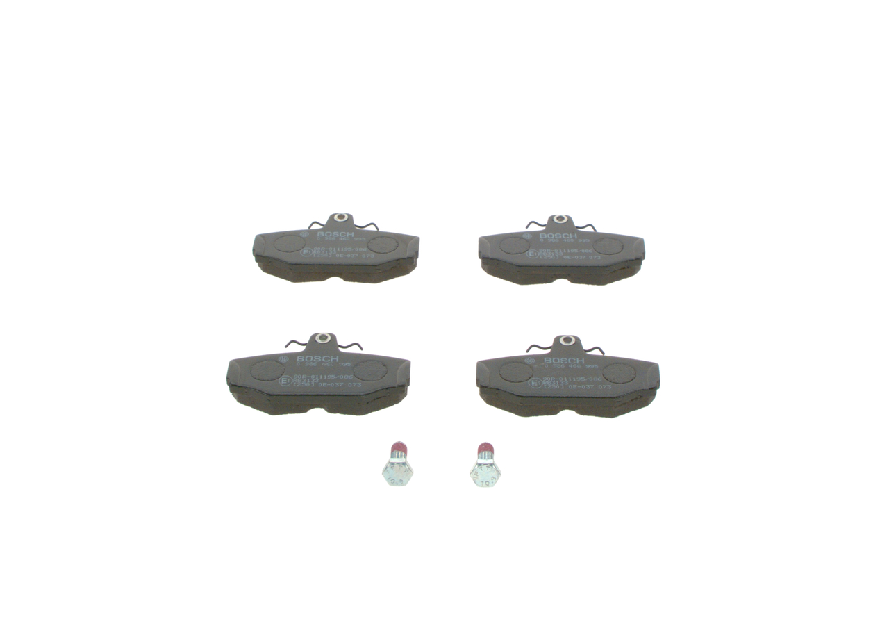 BOSCH 0 986 460 995 Brake pad set Low-Metallic, with bolts/screws, with accessories