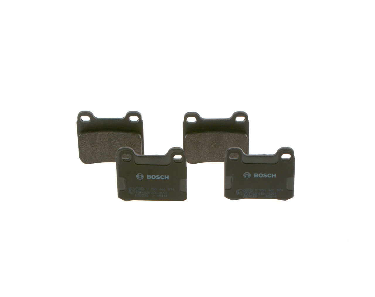 BOSCH 0 986 466 874 Brake pad set Low-Metallic, with anti-squeak plate, with mounting manual