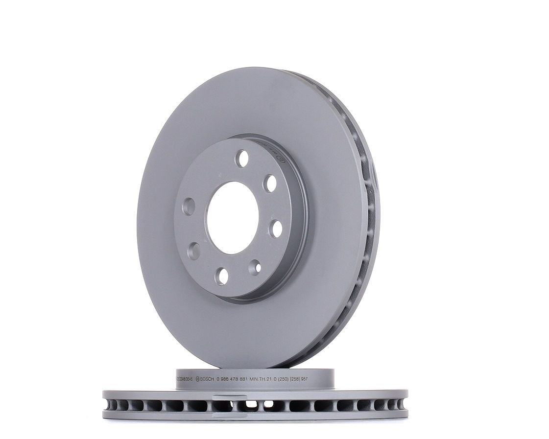 BD780 BOSCH 255,8x23,9mm, 4x100, Vented, Coated, Alloyed/High-carbon Ø: 255,8mm, Num. of holes: 4, Brake Disc Thickness: 23,9mm Brake rotor 0 986 478 881 buy