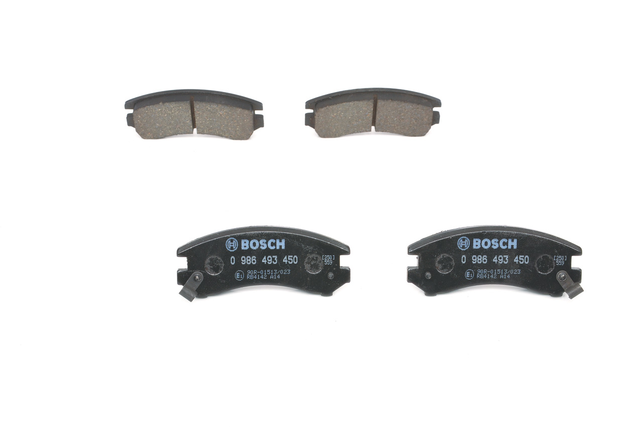 BP797 BOSCH Low-Metallic, with acoustic wear warning Height: 47,5mm, Width: 115,3mm, Thickness: 16mm Brake pads 0 986 493 450 buy