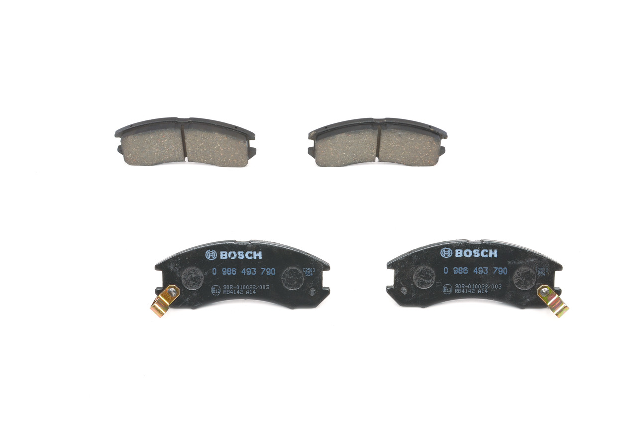 0 986 493 790 BOSCH Brake pad set FORD USA Low-Metallic, with acoustic wear warning