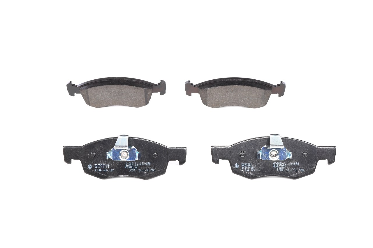 BP1107 BOSCH Low-Metallic, with piston clip, with anti-squeak plate Height: 52,5mm, Width 1: 150,3mm, Width 2 [mm]: 150,4mm, Thickness: 17,7mm Brake pads 0 986 494 197 buy