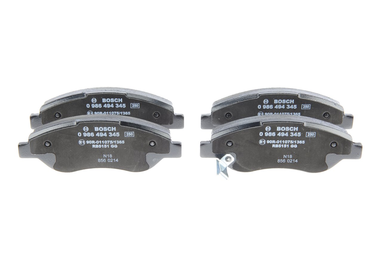 BP1253 BOSCH Low-Metallic, with acoustic wear warning, with anti-squeak plate Height: 55mm, Width: 151mm, Thickness: 18,7mm Brake pads 0 986 494 345 buy