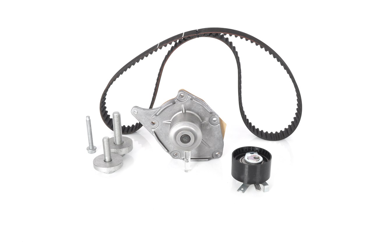 Купете WASSERPUMPEN-SET BOSCH брой зъби: 123 L: 1172 mm, ширина: 27 mm дължина: 1172mm, ширина: 27mm Комплект ангренажен ремък с водна помпа 1 987 948 525 евтино