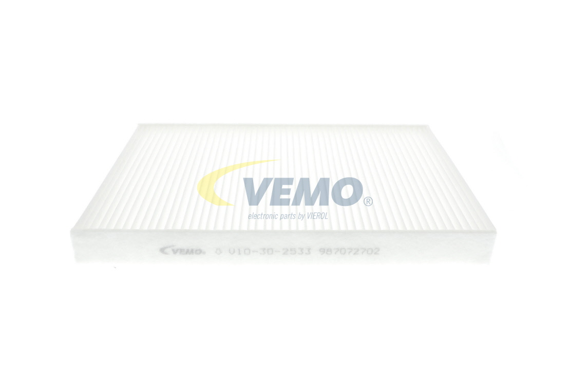 V10-30-2533 VEMO Pollen filter AUDI Particulate Filter, 310 mm x 220 mm x 30 mm, Paper, Original VEMO Quality
