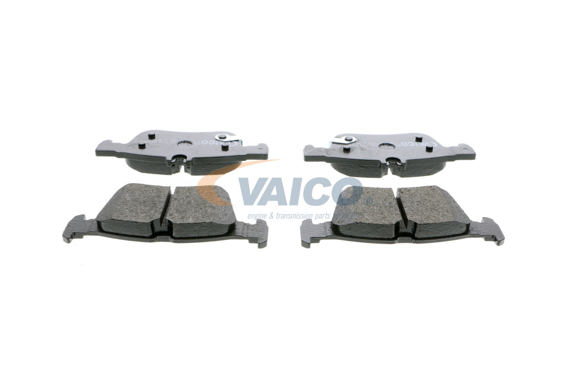 VAICO V25-1775 Brake pad set Q+, original equipment manufacturer quality, Rear Axle, with acoustic wear warning