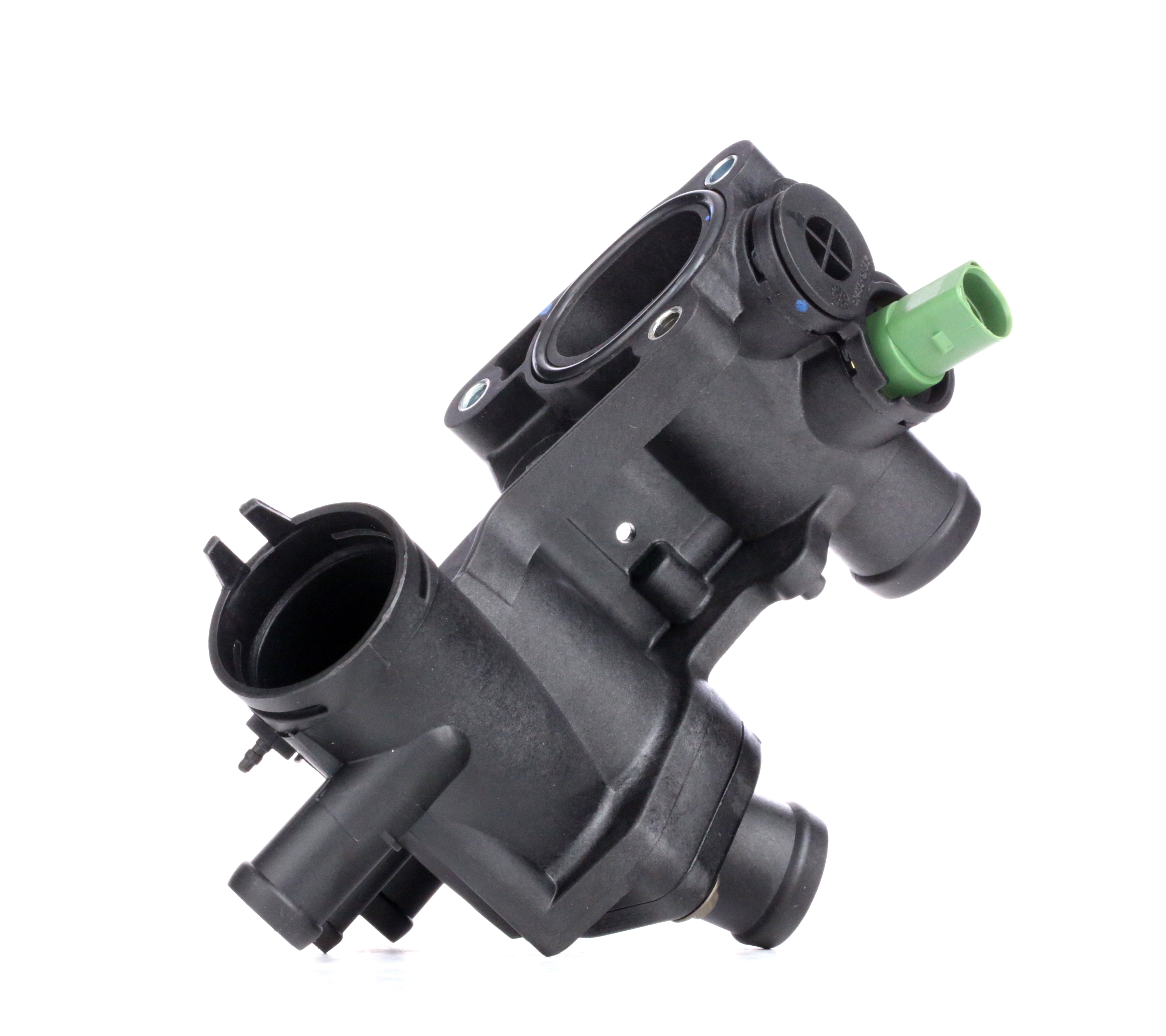 STARK SKTC-0560196 Engine thermostat Opening Temperature: 87°C, with flange, with sensor, Plastic, Integrated housing