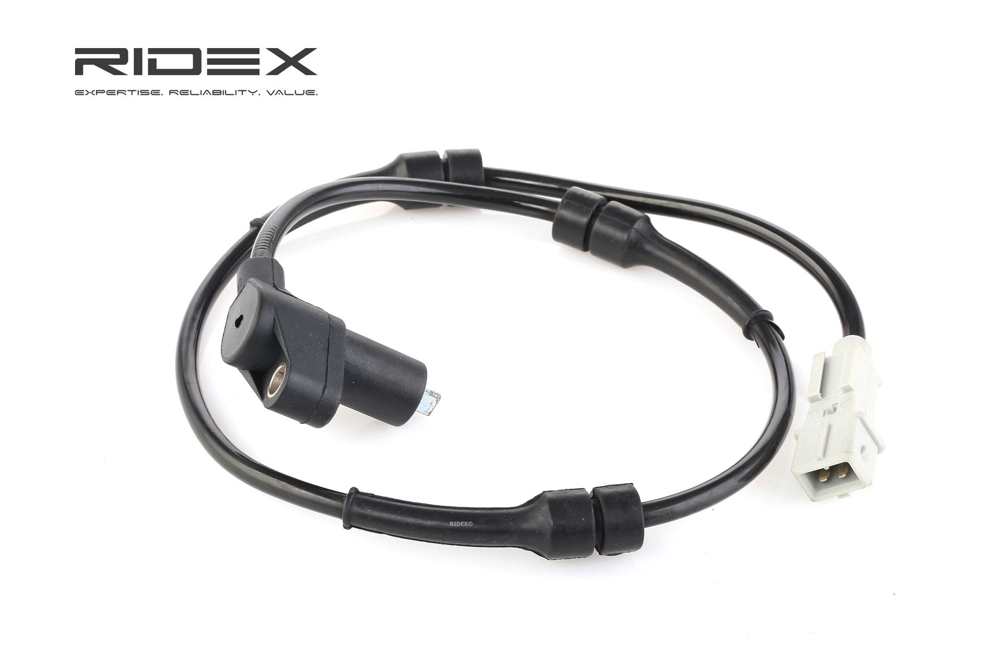 RIDEX 412W0143 ABS sensor Rear Axle both sides, Inductive Sensor, 2-pin connector, 720mm, 1,6 kOhm, 820mm, 31mm, rectangular