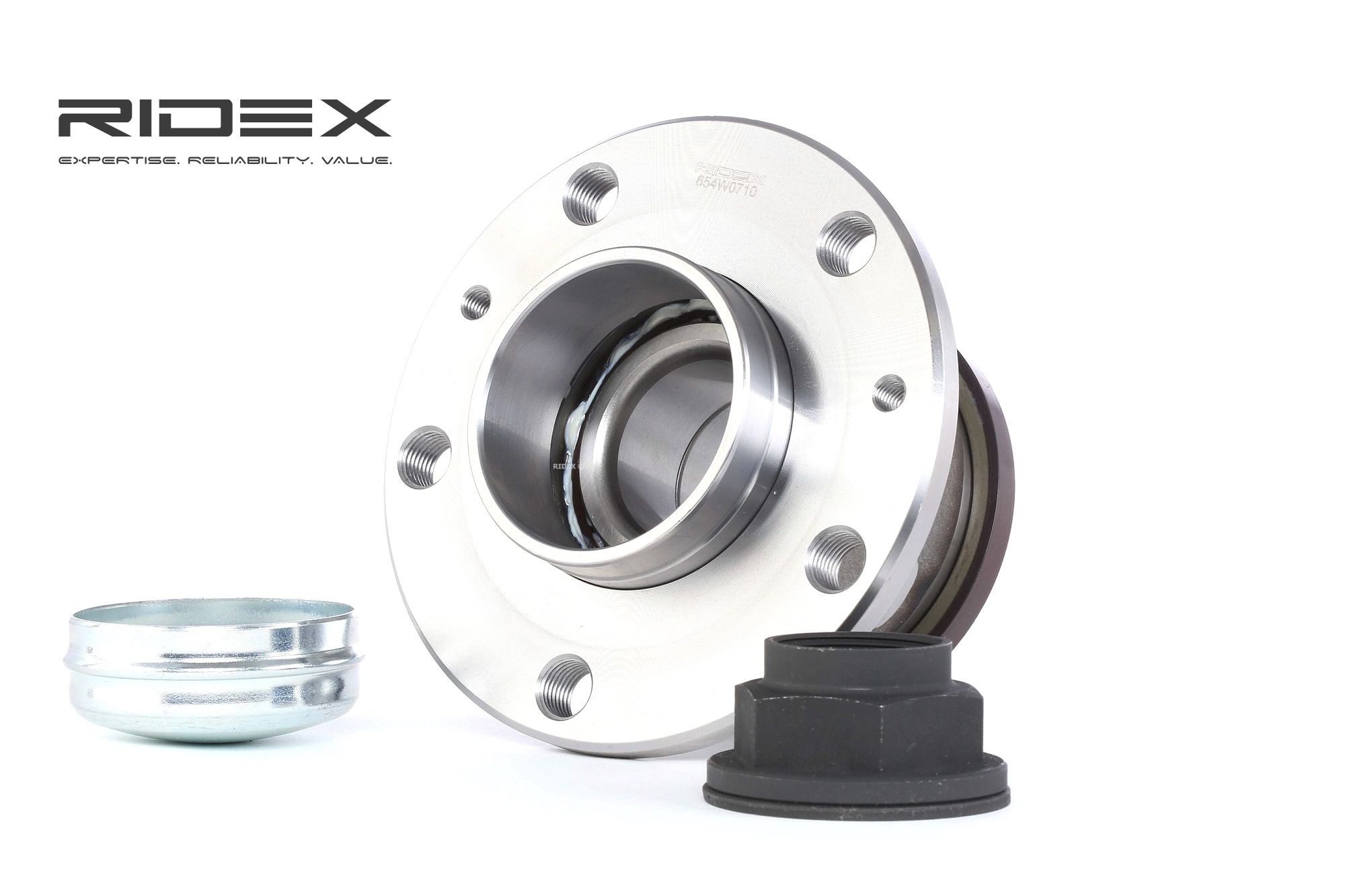 RIDEX 654W0710 Wheel bearing kit Rear Axle both sides, with integrated ABS sensor