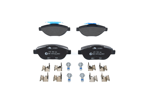 ATE Ceramic 13.0470-3855.2 Brake pad set not prepared for wear indicator, excl. wear warning contact, with brake caliper screws, with accessories