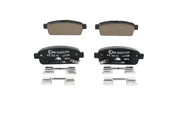 ATE Ceramic 13.0470-7309.2 Brake pad set with acoustic wear warning, with accessories