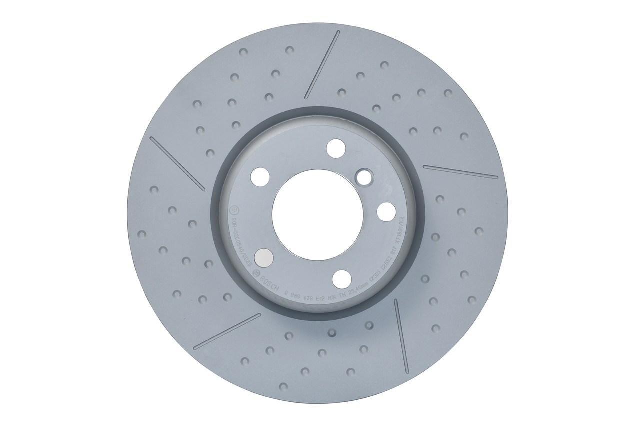 BOSCH 0 986 479 E12 Brake disc 340x30mm, 5x120, Vented, two-part brake disc, slotted/perforated, Coated, High-carbon