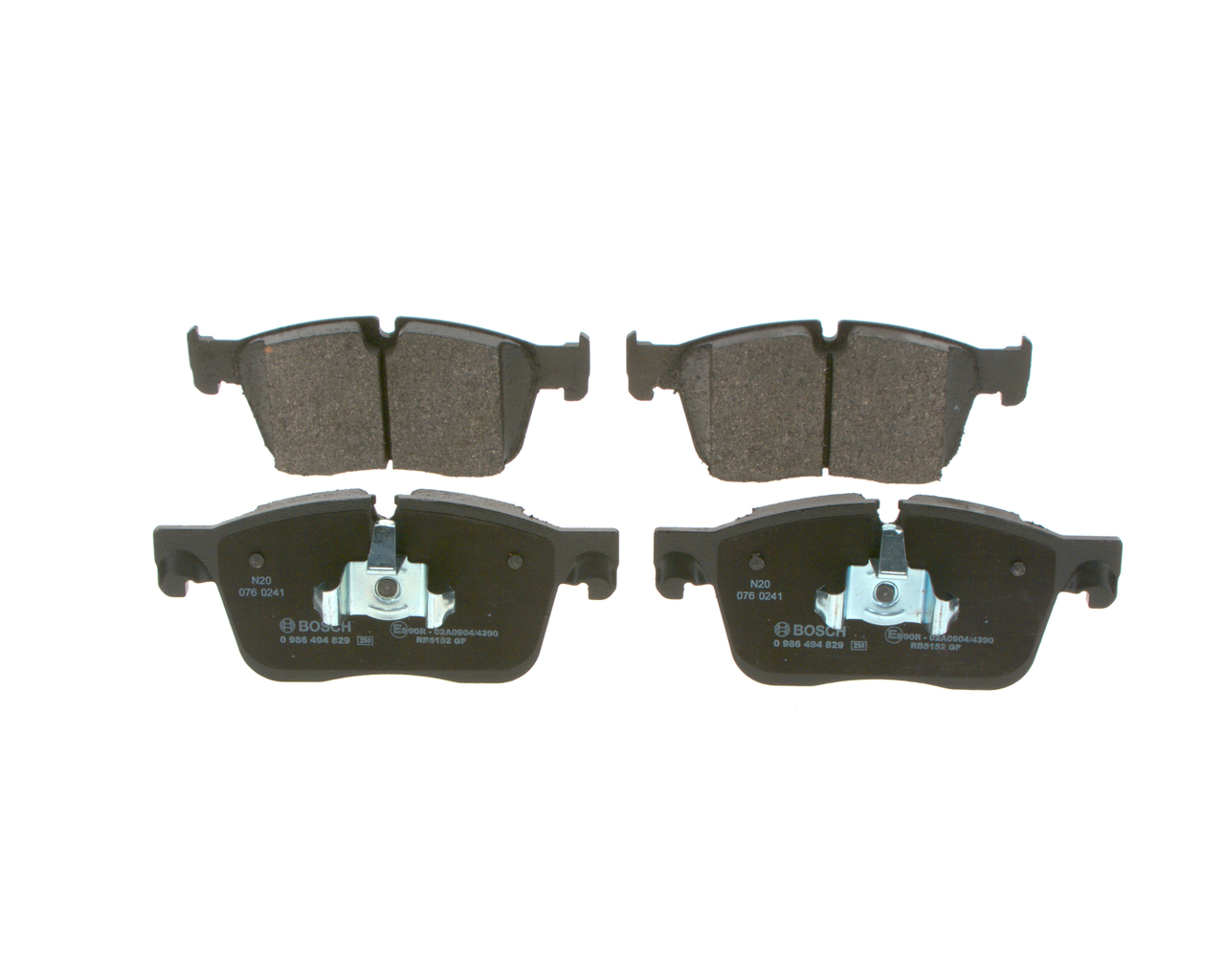 0 986 494 829 BOSCH Brake pad set LAND ROVER Low-Metallic, with piston clip, with anti-squeak plate