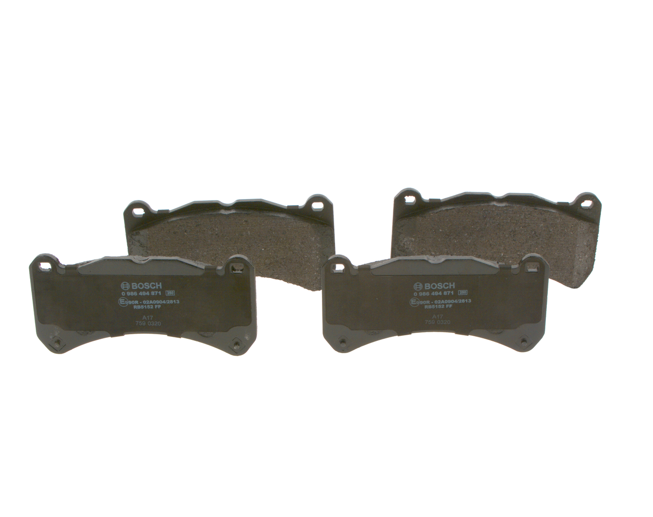 BOSCH 0 986 494 871 Brake pad set Low-Metallic, with acoustic wear warning, with anti-squeak plate