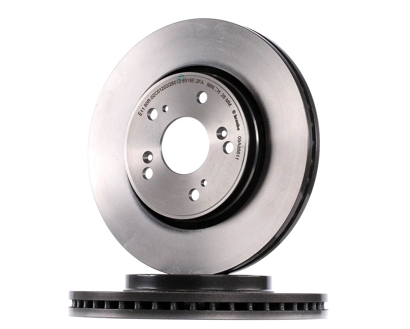 Buy Brake disc BREMBO 09.A866.11 - Tuning parts Honda CR-V Mk3 online