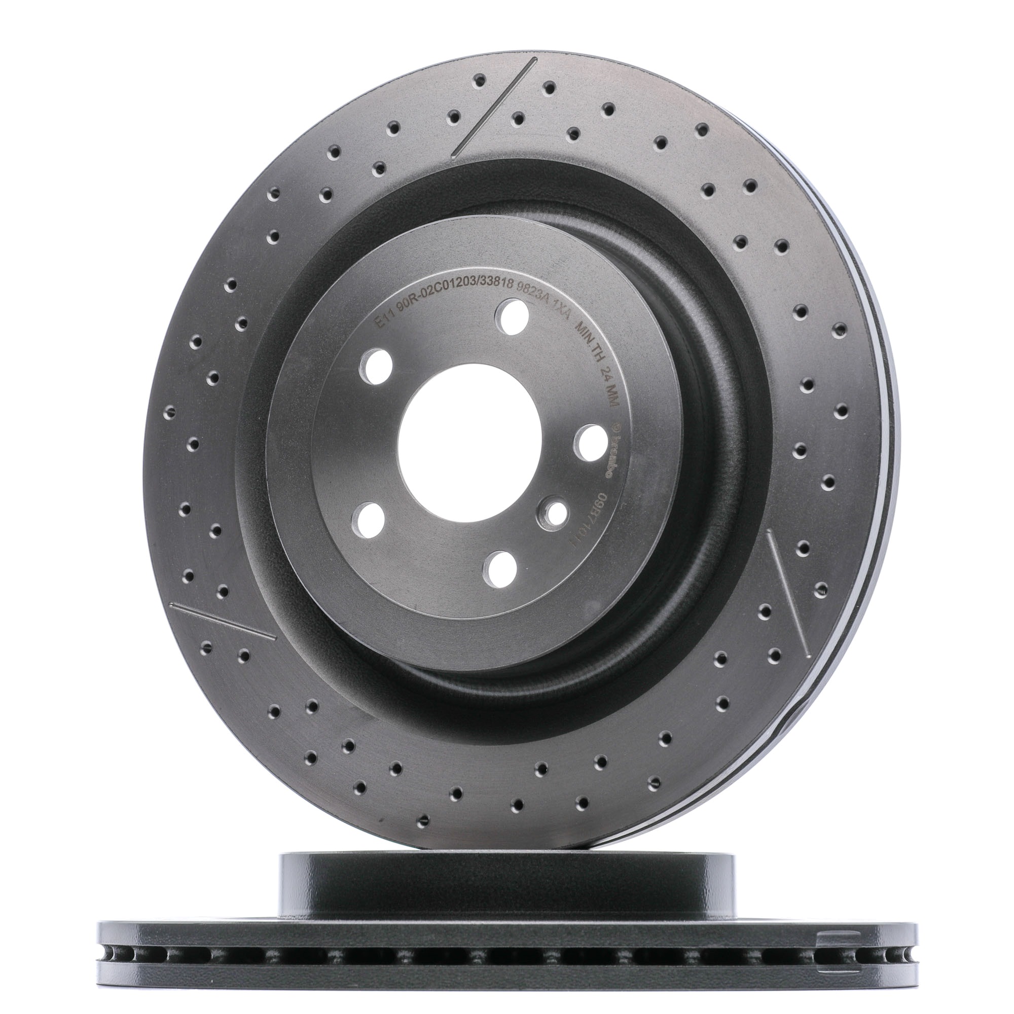 BREMBO 345x26mm, 5, internally vented, slotted/perforated, Coated, High-carbon Ø: 345mm, Num. of holes: 5, Brake Disc Thickness: 26mm Brake rotor 09.B710.11 buy