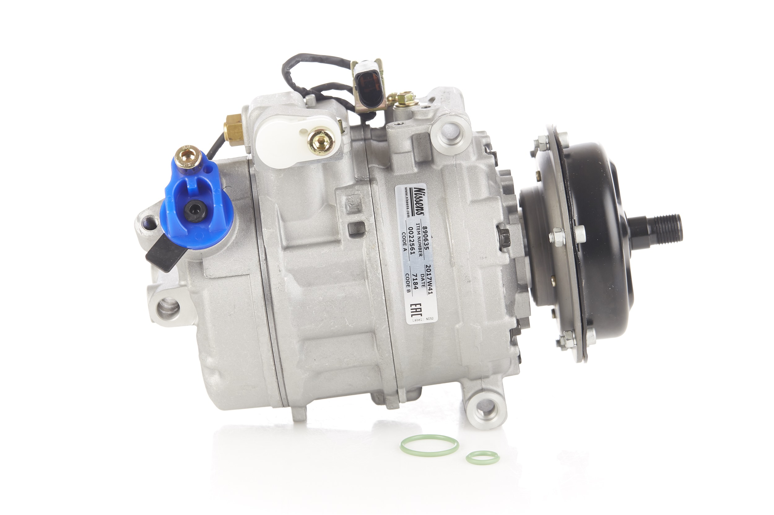 NISSENS 890635 Klimakompressor 7SE17C, 12V, PAG 46, R134a, mit PAG-Kompressoröl, mit Magnetkupplung, ohne Diode