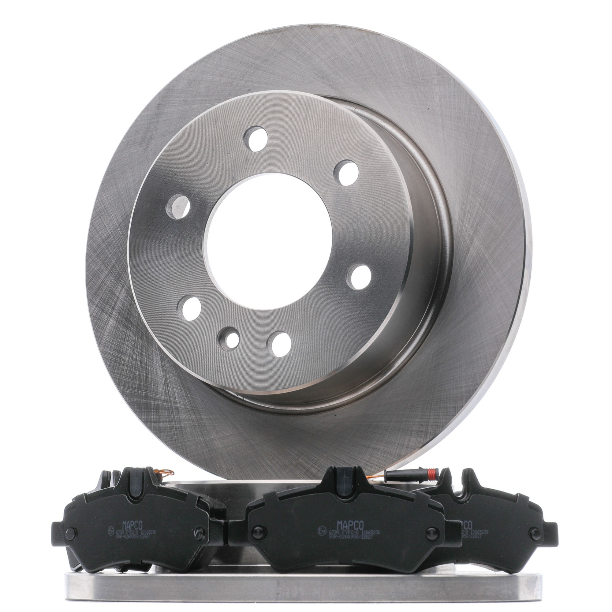 Brake pads and discs MAPCO Rear Axle, solid, incl. wear warning contact - 47918