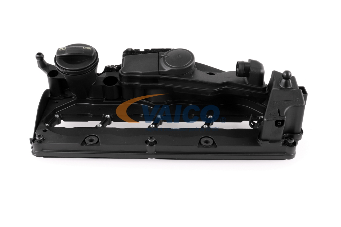 VAICO V10-6472 Rocker cover with valve cover gasket, with bolts/screws, with breather valve, with cap