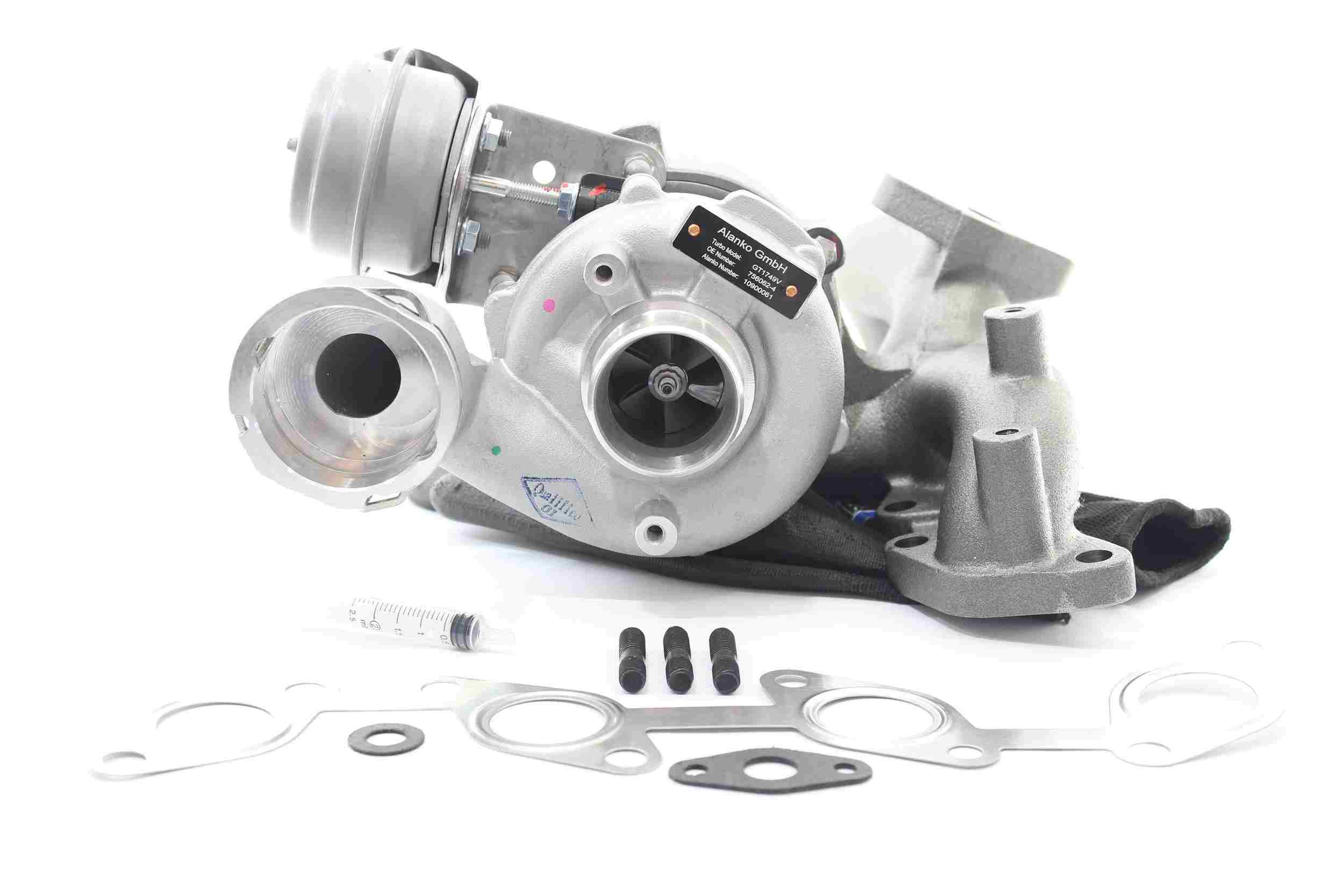 ALANKO 10900061 Turbocharger Exhaust Turbocharger, Euro 4 (D4), VNT/VTG, Incl. Gasket Set, with attachment material