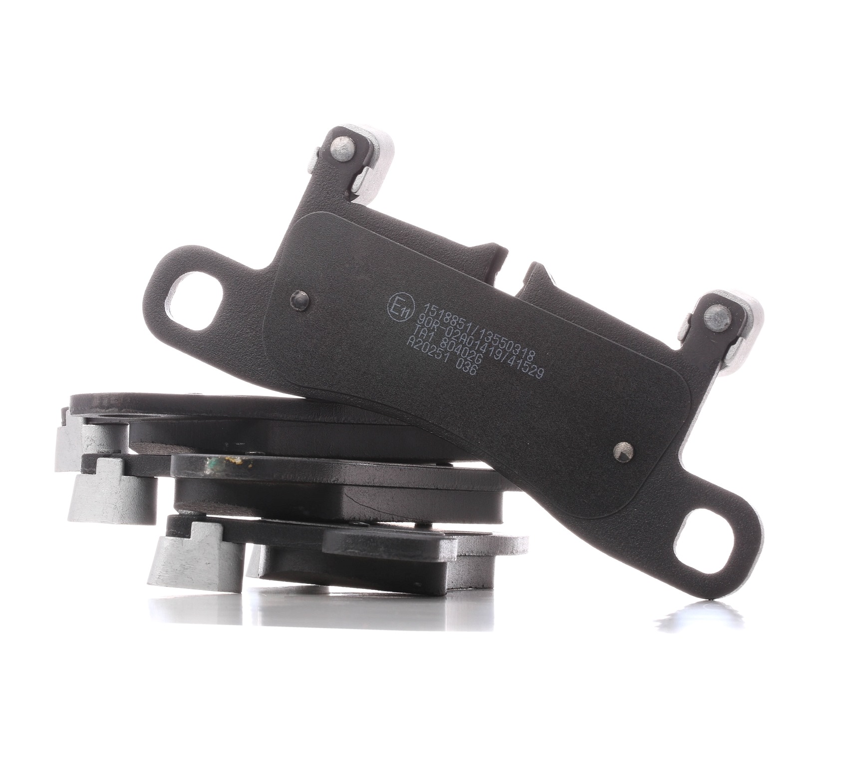RIDEX 402B1218 Brake pad set Rear Axle, prepared for wear indicator, with anti-squeak plate, with counterweights, with accessories