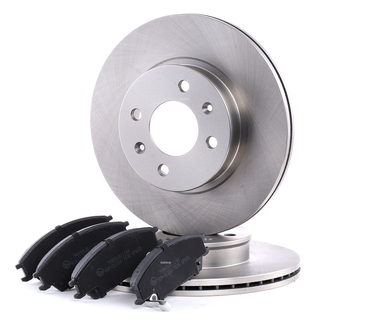 RIDEX 3405B0101 Brake discs and pads set Front Axle, Vented, with acoustic wear warning