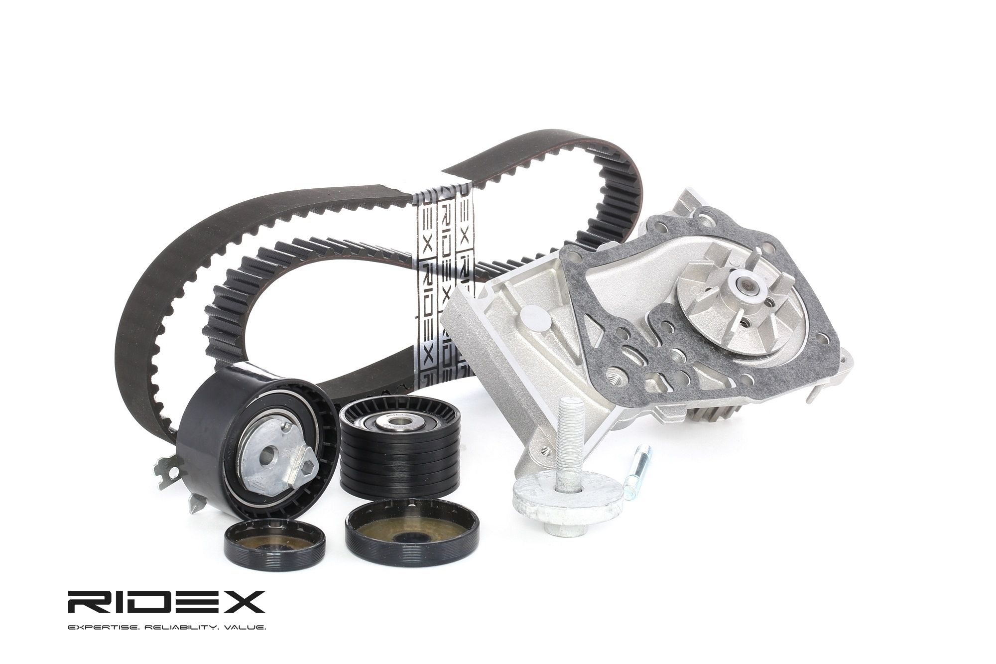 RIDEX 3096W0014 Timing belt kit with water pump RENAULT Clio III Hatchback (BR0/1, CR0/1) 1.4 16V 98 hp Petrol 2011